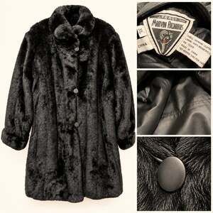J. Percy for Marvin Richards Reversible Genuine Leather Faux Fur Coat